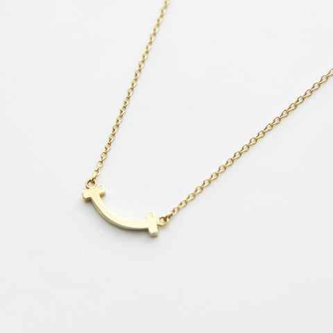 TIFFANY&Co. Au750 T Smile Mini Necklace gold WS28980