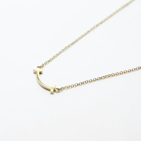 TIFFANY&Co. Au750 T Smile Mini Necklace gold WS28980