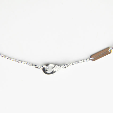 Van Cleef & Arpels Au750 Alhambra Guilloche White Gold Necklace Silver WS28981