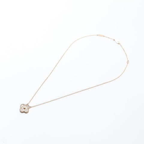 Van Cleef & Arpels Au750 Alhambra Diamond Pink Gold Necklace gold WS28982