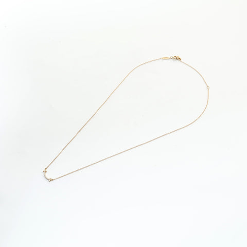 TIFFANY&Co. Au750 T Smile Mini Diamond Necklace gold WS28983
