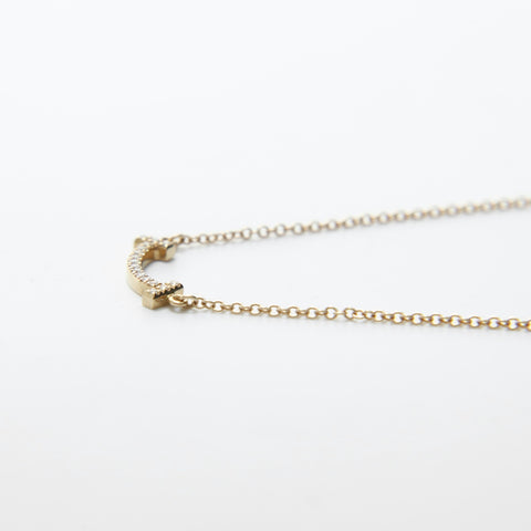 TIFFANY&Co. Au750 T Smile Mini Diamond Necklace gold WS28983
