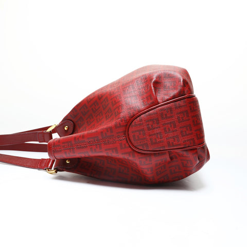 FENDI Zucchino Tote Bag (PVC) Shoulder Bag Red WS28989
