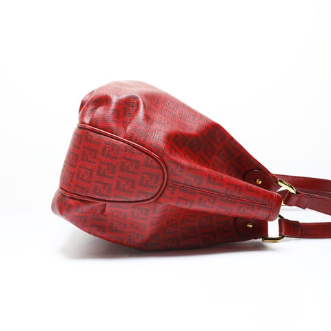 FENDI Zucchino Tote Bag (PVC) Shoulder Bag Red WS28989