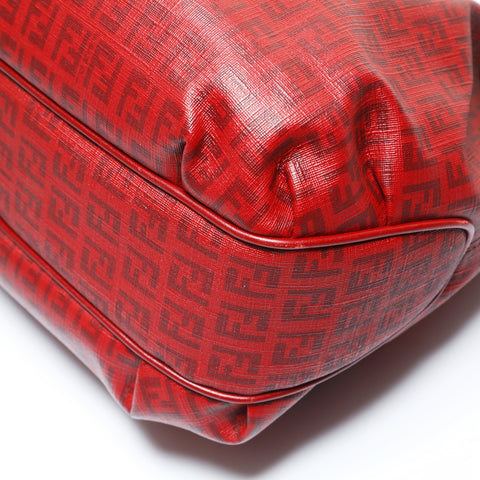 FENDI Zucchino Tote Bag (PVC) Shoulder Bag Red WS28989