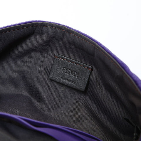 FENDI ZUCCA Velour Mamma Baguette Shoulder Bag purple WS28995