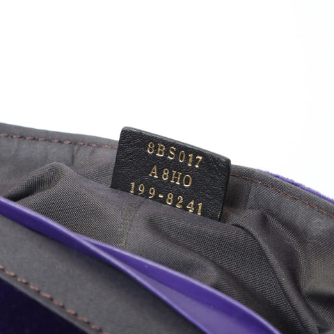 FENDI ZUCCA Velour Mamma Baguette Shoulder Bag purple WS28995