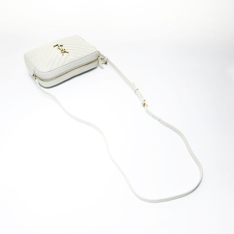 YVES SAINT LAURENT YSL Lou Tassel Camera Bag, Off-White Shoulder Bag white WS28996