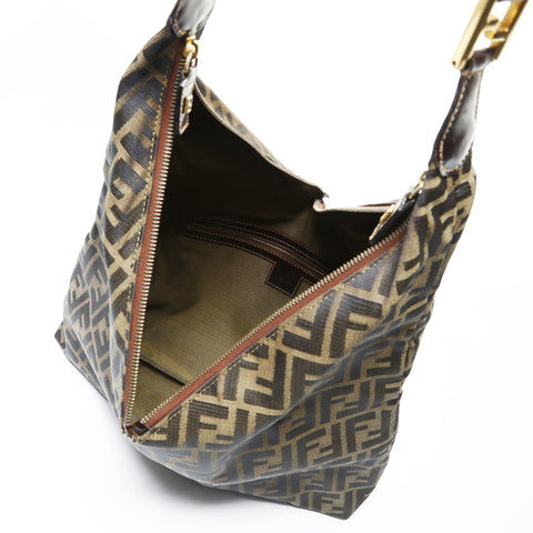 FENDI Zucca Pattern Shoulder Bag Brown WS28997