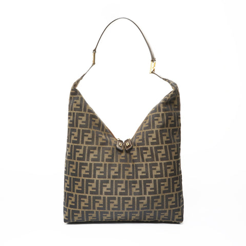 FENDI Zucca Pattern Shoulder Bag Brown WS28997