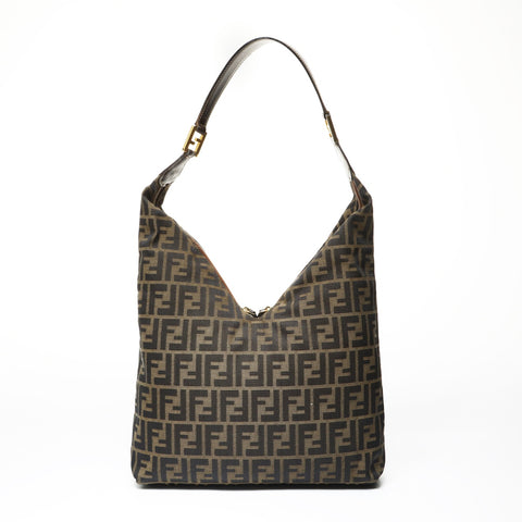 FENDI Zucca Pattern Shoulder Bag Brown WS28997
