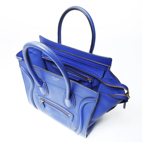 CELINE Luggage micro shopper Handbag Navy WS28999