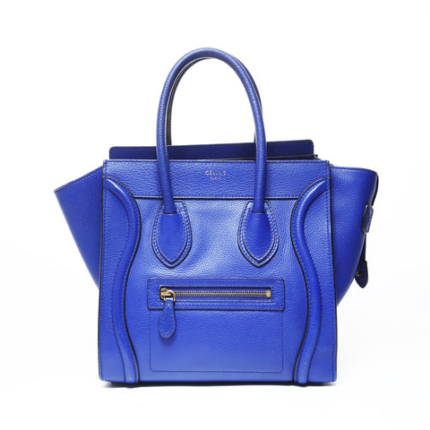 CELINE Luggage micro shopper Handbag Navy WS28999