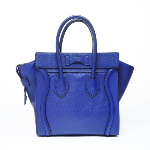CELINE Luggage micro shopper Handbag Navy WS28999