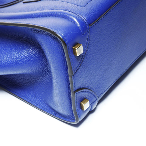 CELINE Luggage micro shopper Handbag Navy WS28999