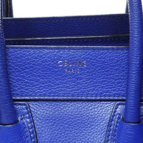 CELINE Luggage micro shopper Handbag Navy WS28999