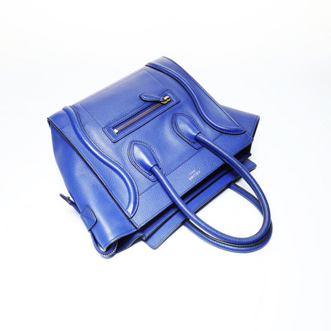 CELINE Luggage micro shopper Handbag Navy WS28999