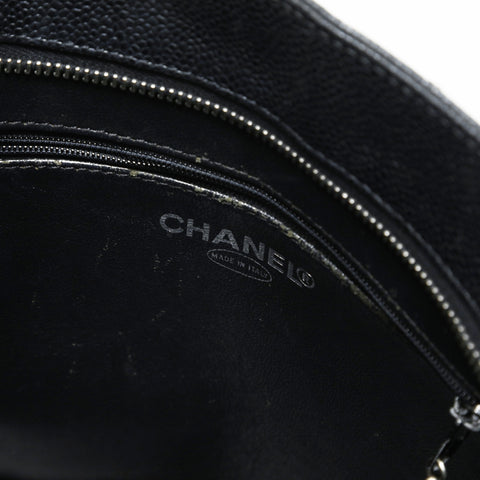 CHANEL Series 6, 1996-1997, Caviar Skin, Silver Metal Tote Bag black WS29000