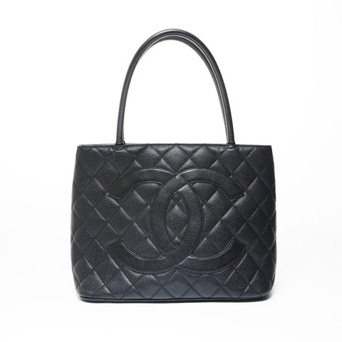 CHANEL Series 6, 1996-1997, Caviar Skin, Silver Metal Tote Bag black WS29000