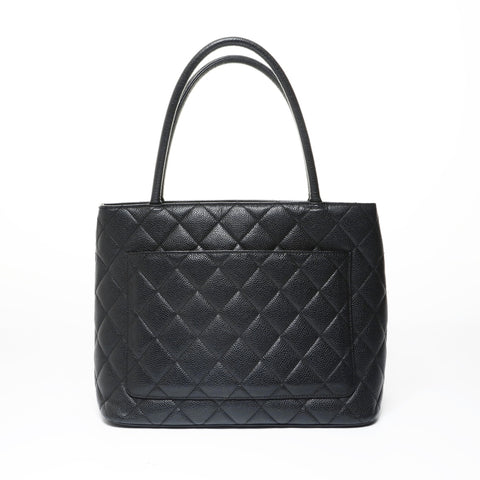 CHANEL Series 6, 1996-1997, Caviar Skin, Silver Metal Tote Bag black WS29000