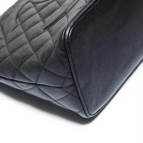 CHANEL Series 6, 1996-1997, Caviar Skin, Silver Metal Tote Bag black WS29000