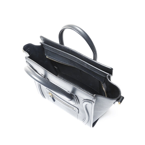 CELINE Luggage micro shopper Shoulder Bag black WS29008