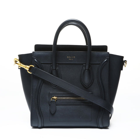 CELINE Luggage micro shopper Shoulder Bag black WS29008
