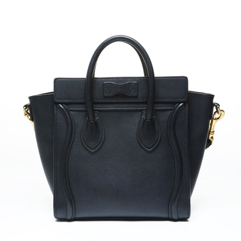 CELINE Luggage micro shopper Shoulder Bag black WS29008