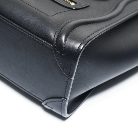 CELINE Luggage micro shopper Shoulder Bag black WS29008