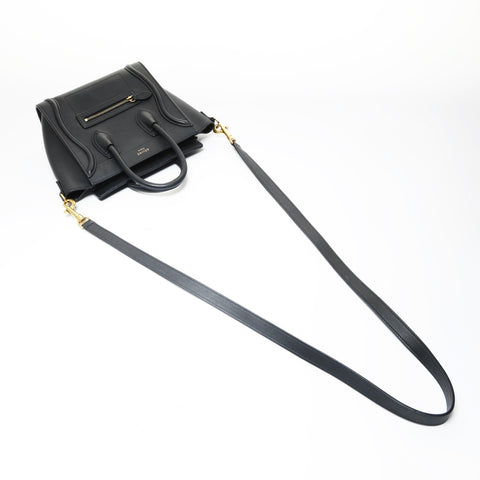 CELINE Luggage micro shopper Shoulder Bag black WS29008