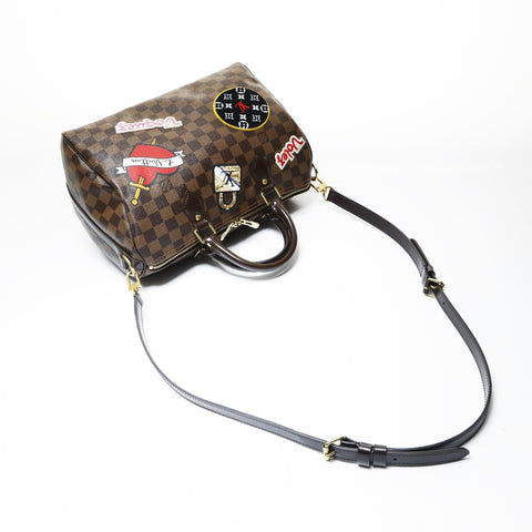 LOUIS VUITTON Damier Speedy 30 LV Stories Handbag Brown WS29012