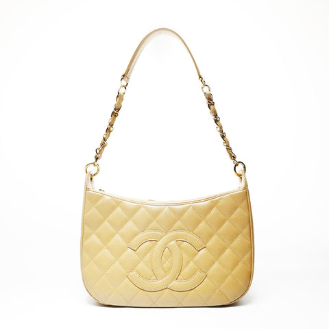 CHANEL Matrasse caviar skin Shoulder Bag beige WS29015