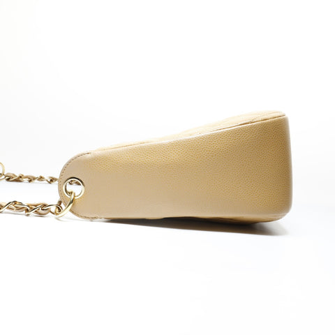 CHANEL Matrasse caviar skin Shoulder Bag beige WS29015