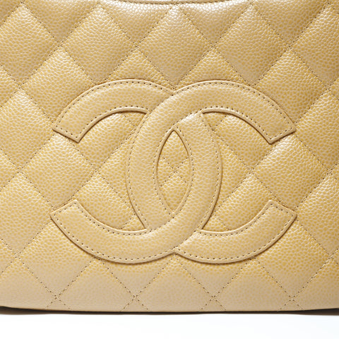 CHANEL Matrasse caviar skin Shoulder Bag beige WS29015