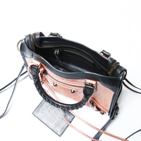 BALENCIAGA Python Classic The City Shoulder Bag pink WS29018