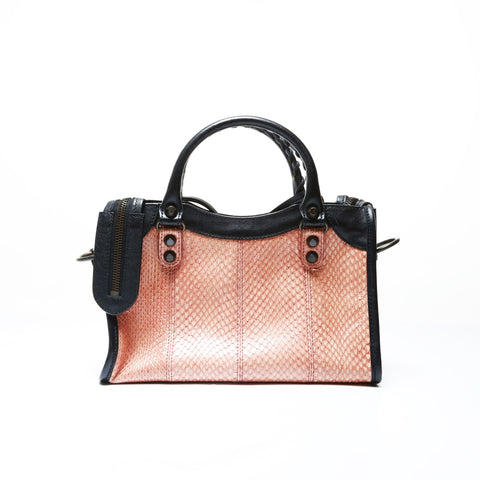 BALENCIAGA Python Classic The City Shoulder Bag pink WS29018
