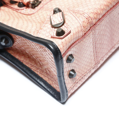BALENCIAGA Python Classic The City Shoulder Bag pink WS29018