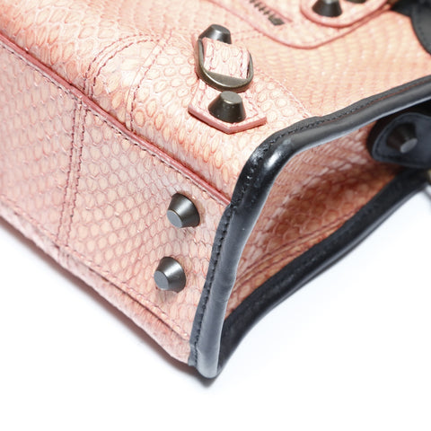 BALENCIAGA Python Classic The City Shoulder Bag pink WS29018