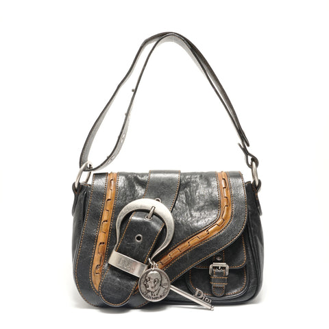 Christian Dior Gaucho Shoulder Bag black WS29022