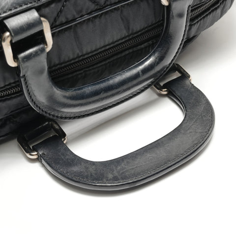 CHANEL Paris New York Line Matelassé Nylon Handtasche schwarz WS29023