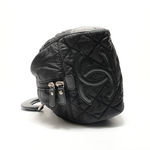 CHANEL Paris New York Line Matelassé Nylon Handtasche schwarz WS29023