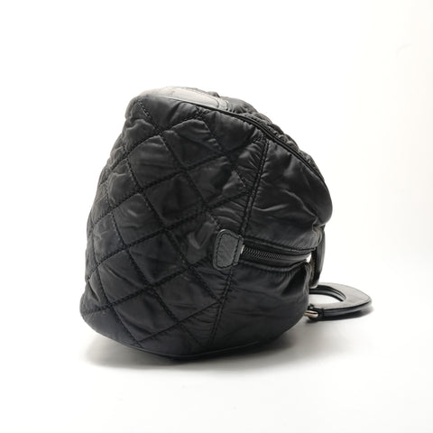 CHANEL Paris New York Line Matelassé Nylon Handtasche schwarz WS29023