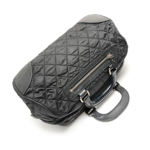 CHANEL Paris New York Line Matelassé Nylon Handtasche schwarz WS29023