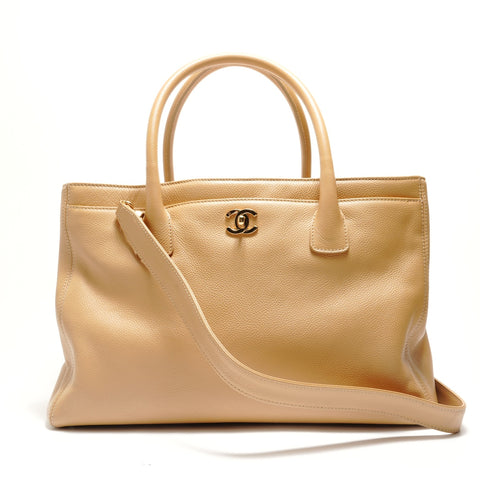 CHANEL Item No. 9, 2002-2003 Executive Tote, Calfskin Handbag beige WS29024