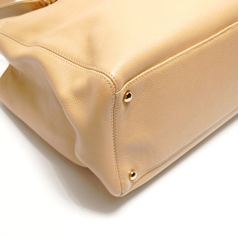 CHANEL Item No. 9, 2002-2003 Executive Tote, Calfskin Handbag beige WS29024