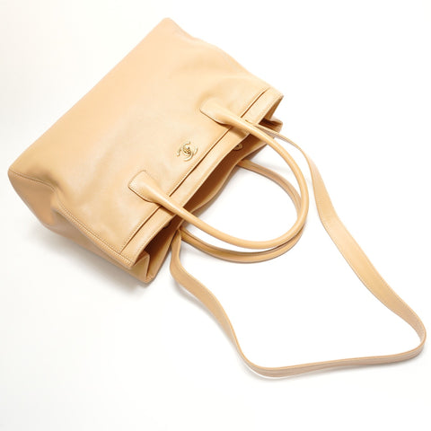 CHANEL Item No. 9, 2002-2003 Executive Tote, Calfskin Handbag beige WS29024