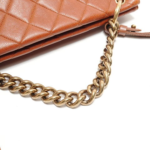 CHANEL 18th series 2012-2013 Big Mato 2way Chain Shoulder Bag Brown WS29025
