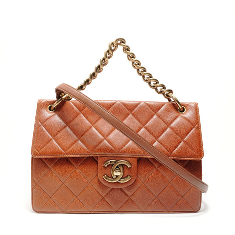 CHANEL 18th series 2012-2013 Big Mato 2way Chain Shoulder Bag Brown WS29025