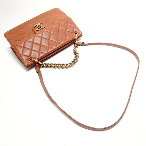 CHANEL 18th series 2012-2013 Big Mato 2way Chain Shoulder Bag Brown WS29025