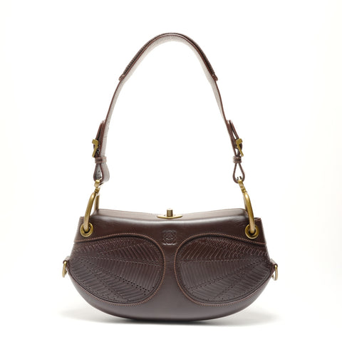 LOEWE Anagram Turnlock Shoulder Bag Brown WS29029
